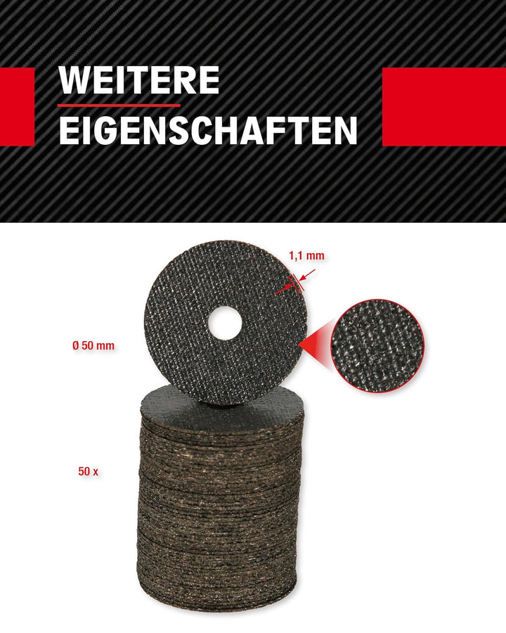 KS Tools Hochleistungs-Dünntrennscheibe Ø 50 mm 515.5056 I 50 x Trennscheiben I Schleifscheibe für B