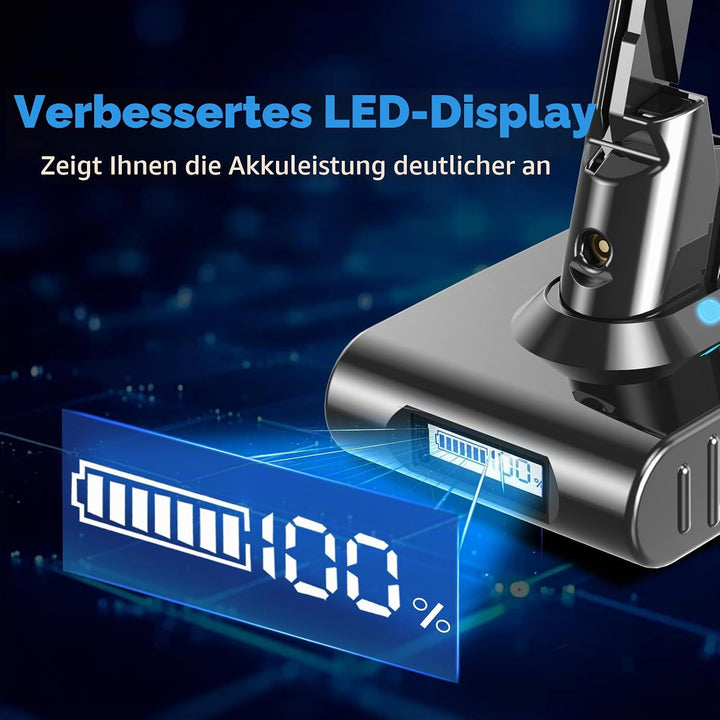 V7 Akku 8000mAh Ersatzakku für Dyson V7 SV11 Kompatibel mit Dyson SV11 Animal Tigger Motorhead Absol