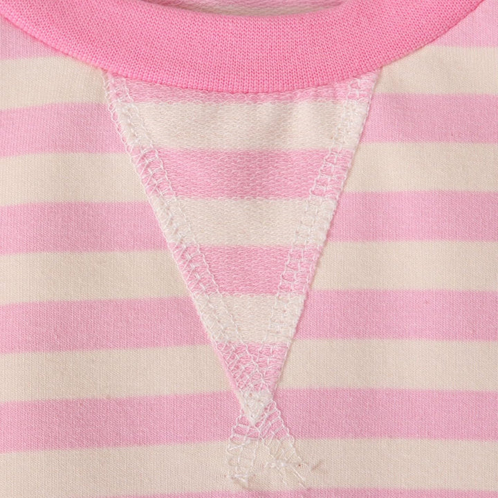 Mädchen Langarm T-Shirt Gestreiftes Langarm-T-Shirt Kinder Klassischer Rundhalsausschnitt Pullover L