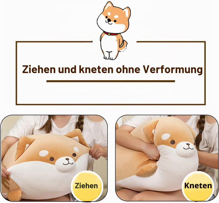 Aiuidun Shiba Inu Plüschtier Süsser Corgi Stofftier Hund Plüschkissen,Shiba Inu Kuscheltier Umarmung