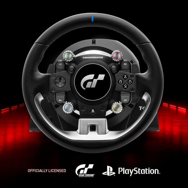 Thrustmaster T-GT II, Rennlenkrad mit Set aus 3 Pedalen, PS5, PS4, PC, Echtzeit-Force-Feedback, Bürs