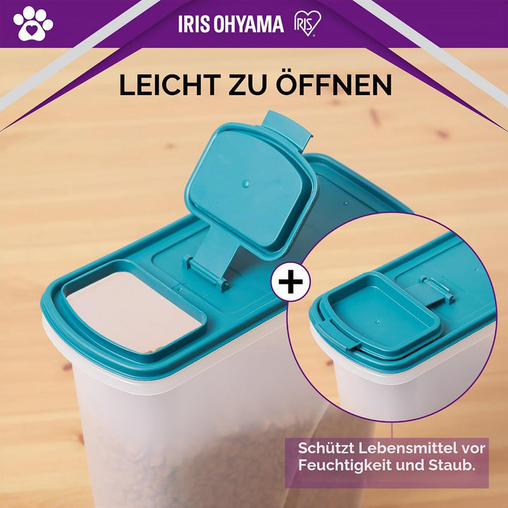 Iris Ohyama, Luftdichte Hundefutterbox, 7 l/3,5 kg, blau, Deckel mit luftdichtem Verschluss, Kunstst