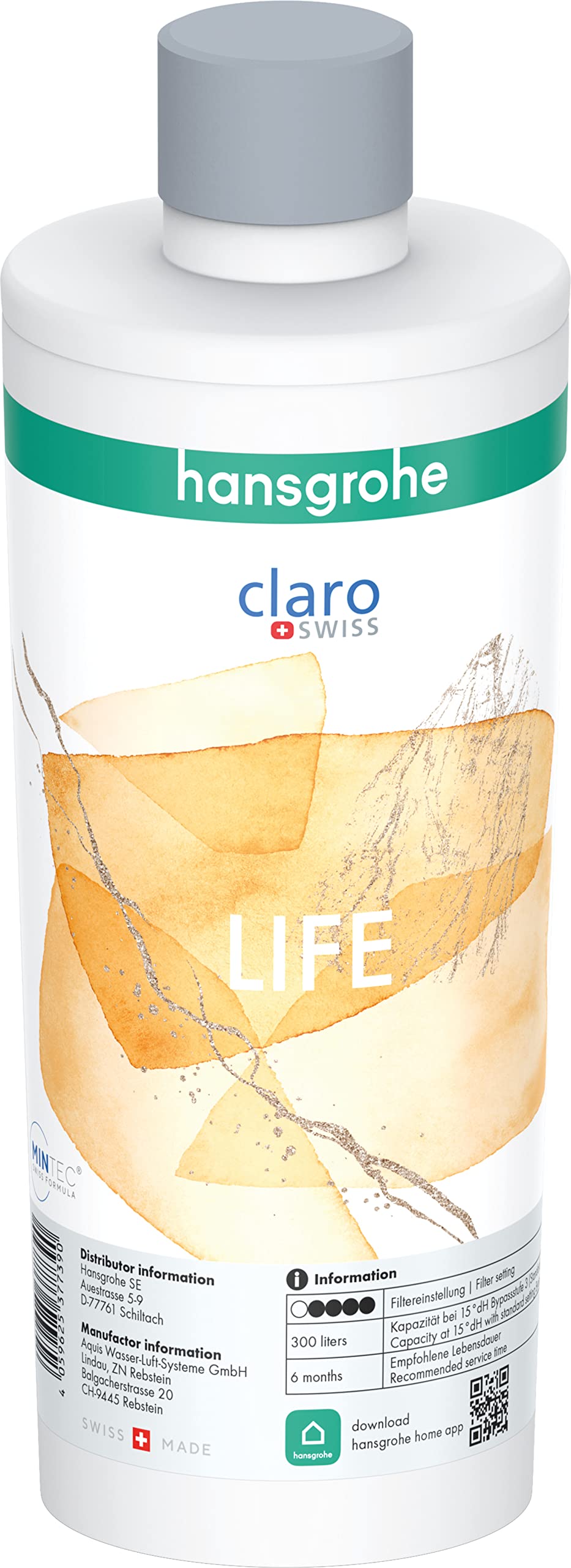 hansgrohe Mineralisierung und Filter Life, Filterkartusche für Aqittura M91, Wasserfilter, Ersatzfil