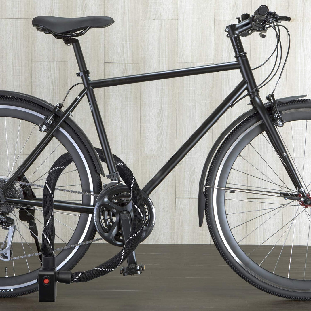 nean Fahrradschloss mit Alarm, Fahrrad Alarmschloss mit gehärteter Vierkant Kette und 2x Sicherheit-