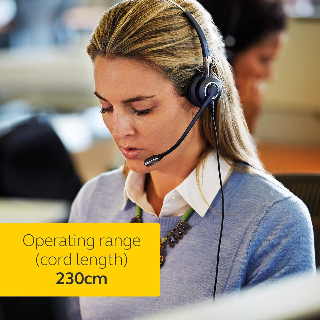 Jabra Q711383 Biz 2400 II Duo USB leistungsfähiges Call-Center-Kabel-Headset für MS Skype for Busine