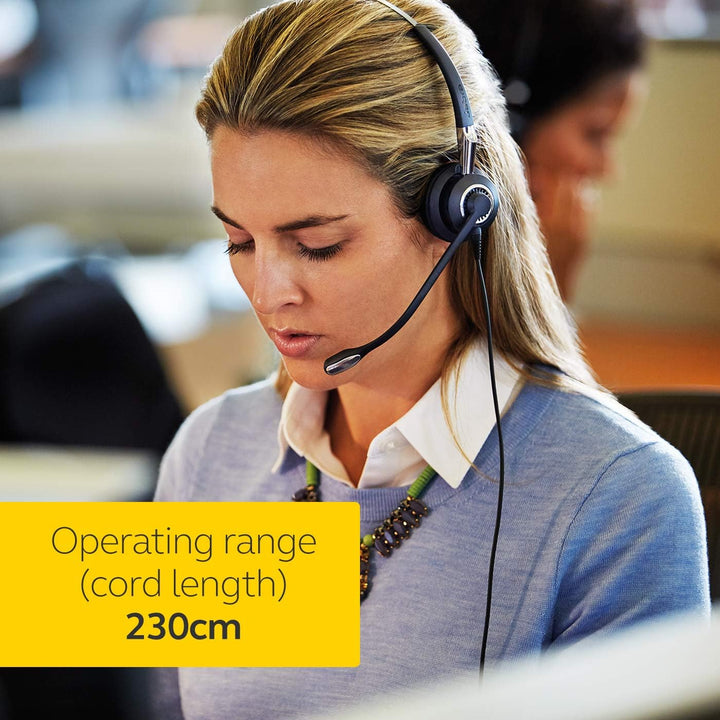 Jabra Q711383 Biz 2400 II Duo USB leistungsfähiges Call-Center-Kabel-Headset für MS Skype for Busine