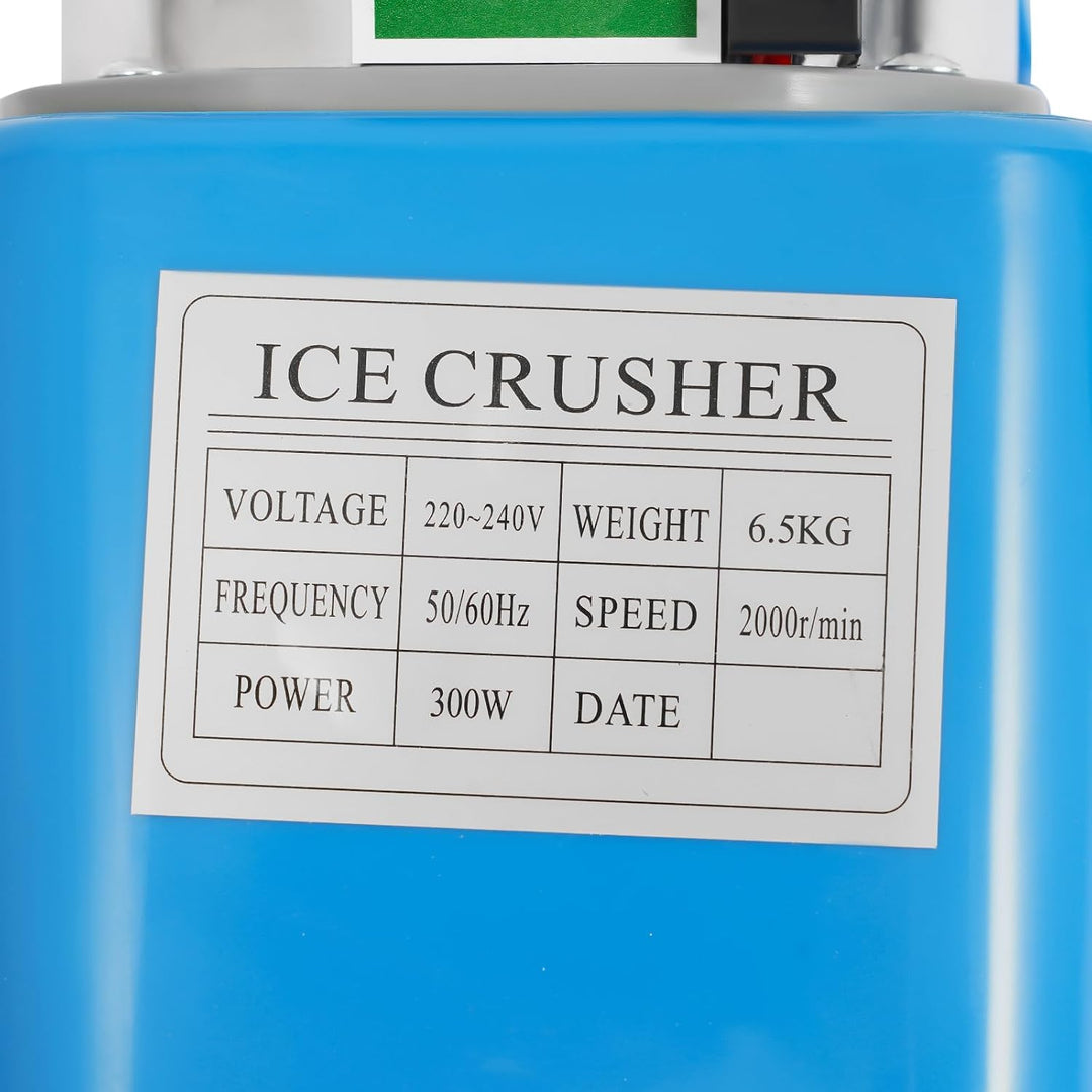 65kg/H Elektrischer Ice Crusher 2200Rpm, 300W Elektrischer Eiszerkleinerer mit Ersatz-Plastikring, E
