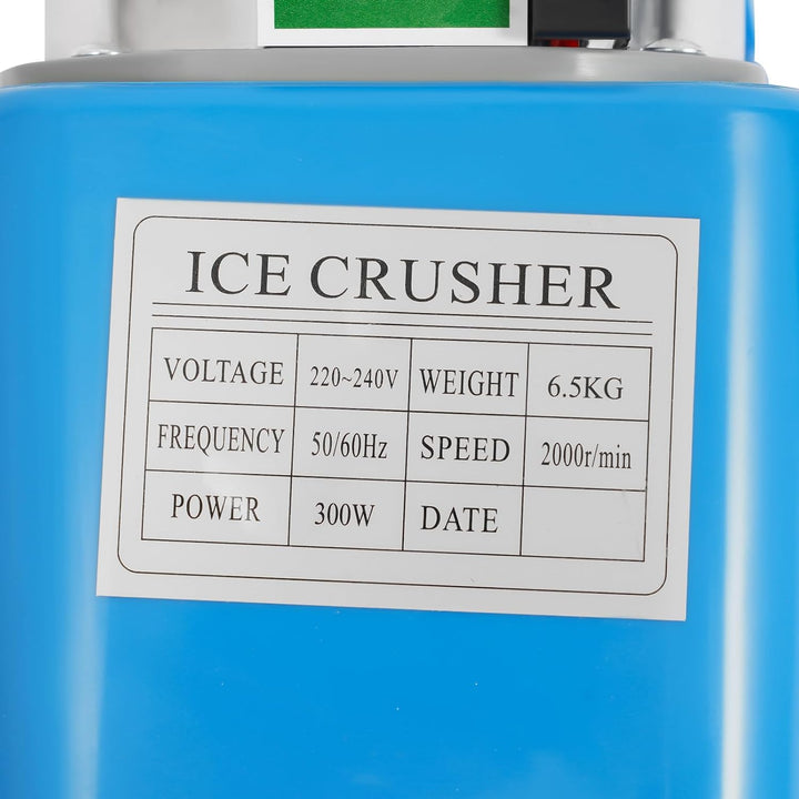 65kg/H Elektrischer Ice Crusher 2200Rpm, 300W Elektrischer Eiszerkleinerer mit Ersatz-Plastikring, E