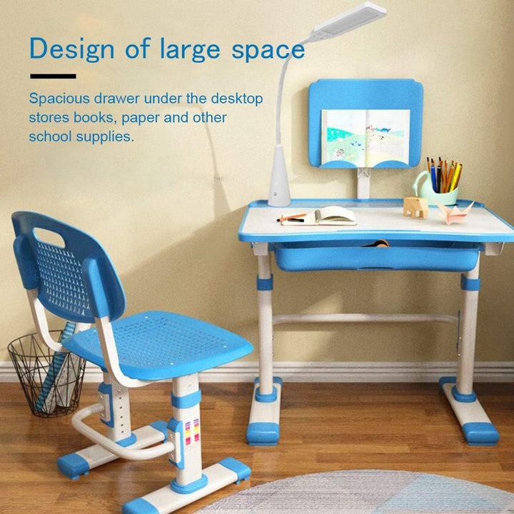 Yinleader Kinderschreibtischstuhlset, ergonomischer himmelblauer Kinderschreibtischstuhl Höhenverste
