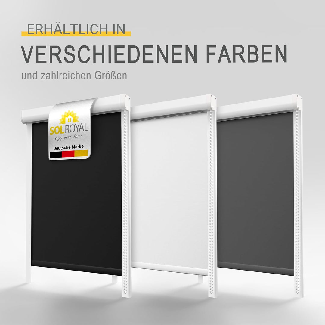 Sol Royal Kassettenrollo mit Führungsschiene SolReflect K24 100x175 cm Schwarz - Blackout Thermoroll