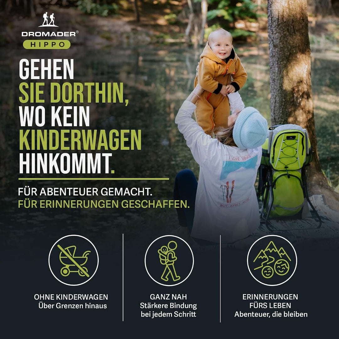 Dromader Kraxe kindertrage bis 22kg Grün, Gr&amp;