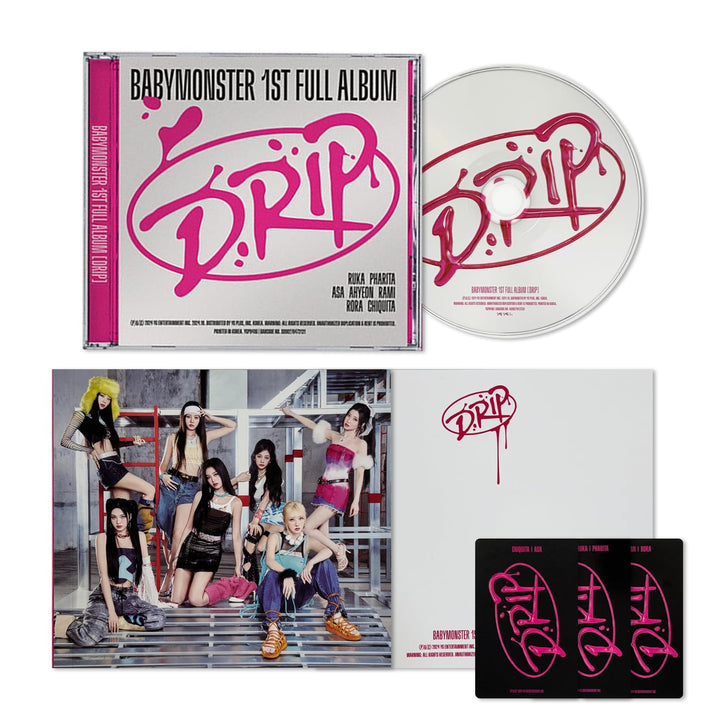BABYMONSTER - 1st Full Album [DRIP] (Jewel Case Ver.) Sleeve + Jewel Case + Postcard + CD + Photoboo