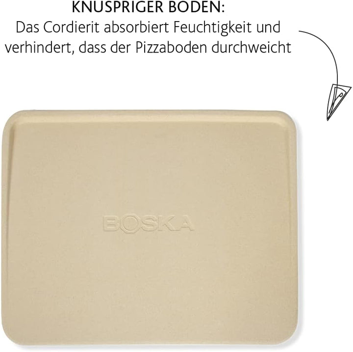Boska Pizzastein Deluxe Rechteckig/Für den Backofen und der Grill/Pizzen in Steinofenqualität/Schöne