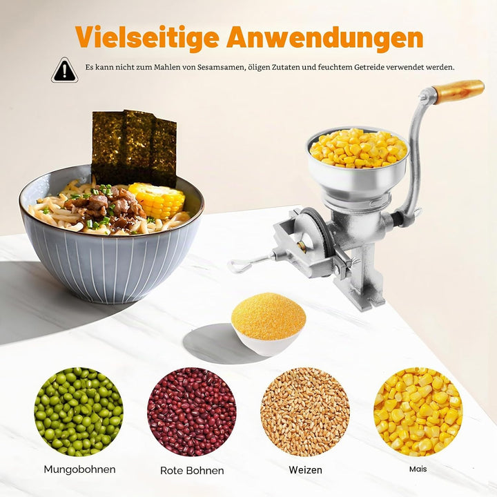 Manuelle Getreidemühle, Manuelle Lebensmittel Mühle Handmühle Getreidequetsche Handgetreidemühle Gus