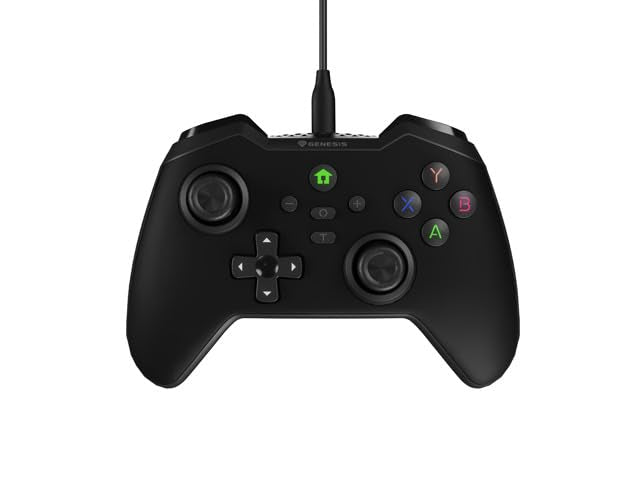 Genesis Mangan 300 Controller mit Kabel Schwarz, USB-C Gamepad für PC Nintendo Switch Mobile, Androi