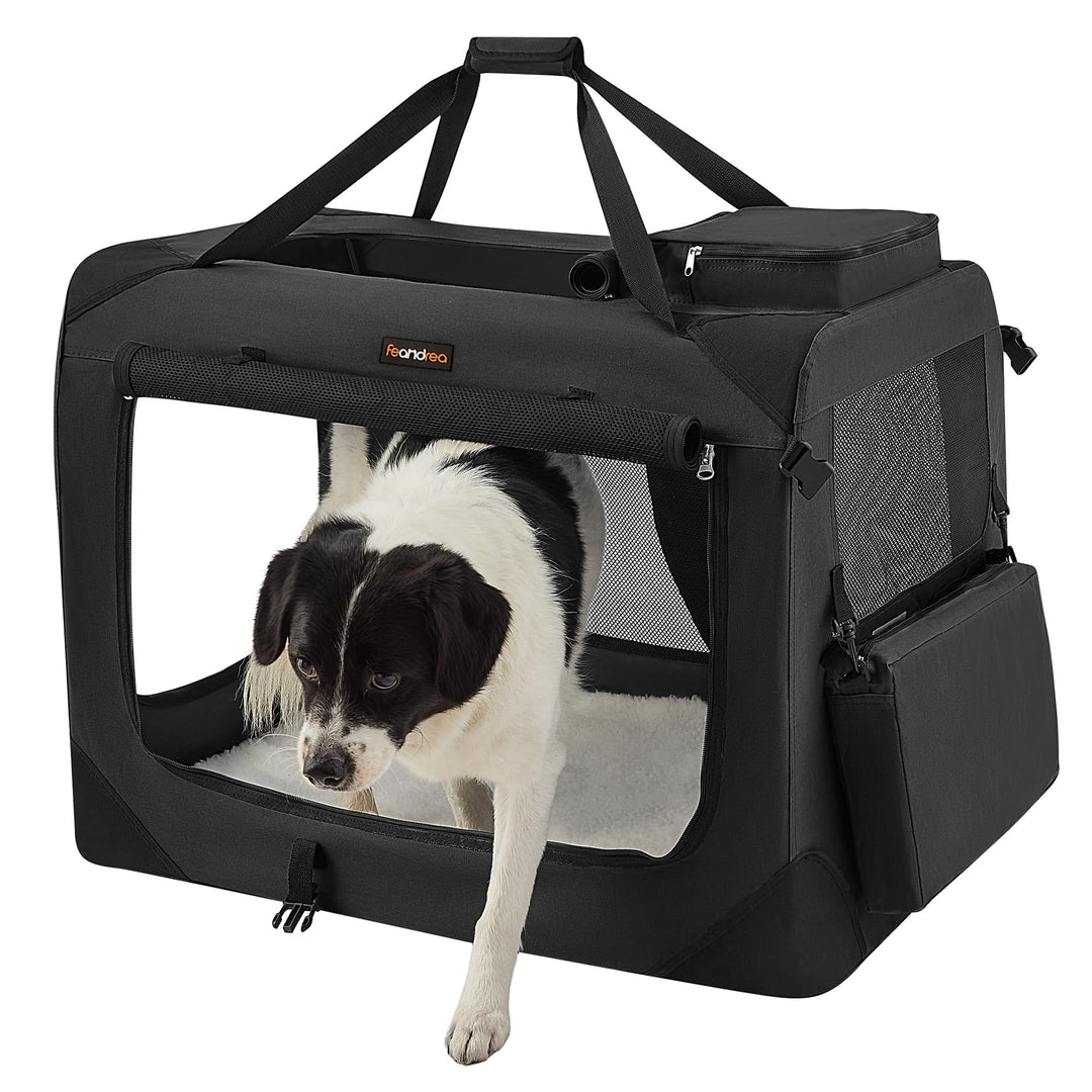 Feandrea Hundebox faltbar, Transportbox Hund, XL, Hundetasche, Oxford-Gewebe, Netzstoff, atmungsakti