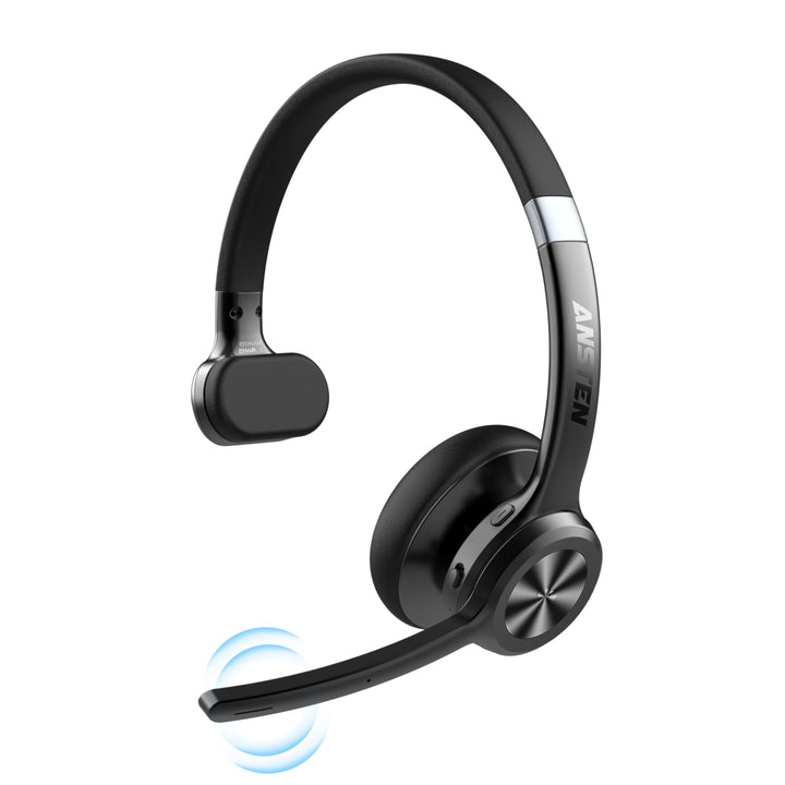 ANSTEN Bluetooth Headset mit Mikrofon | Wireless Headset mit Geräuschunterdrückung, 30 Stunden Anruf