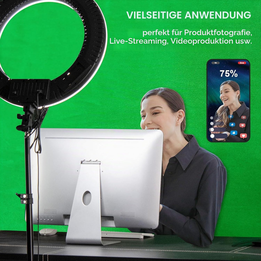 EMART Grünbild-Hintergrund, 2,4 x 3 m, hochdichtes Polyestergewebe, Fotografie-Greenscreen-Hintergru
