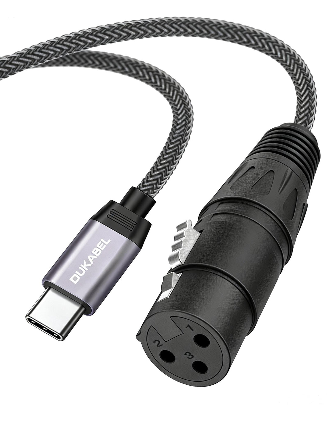 DuKabel USB C auf XLR Mikrofonkabel 2,4m mit DAC für Dynamische Mikrofone 2.4 Meter, 2.4 Meter