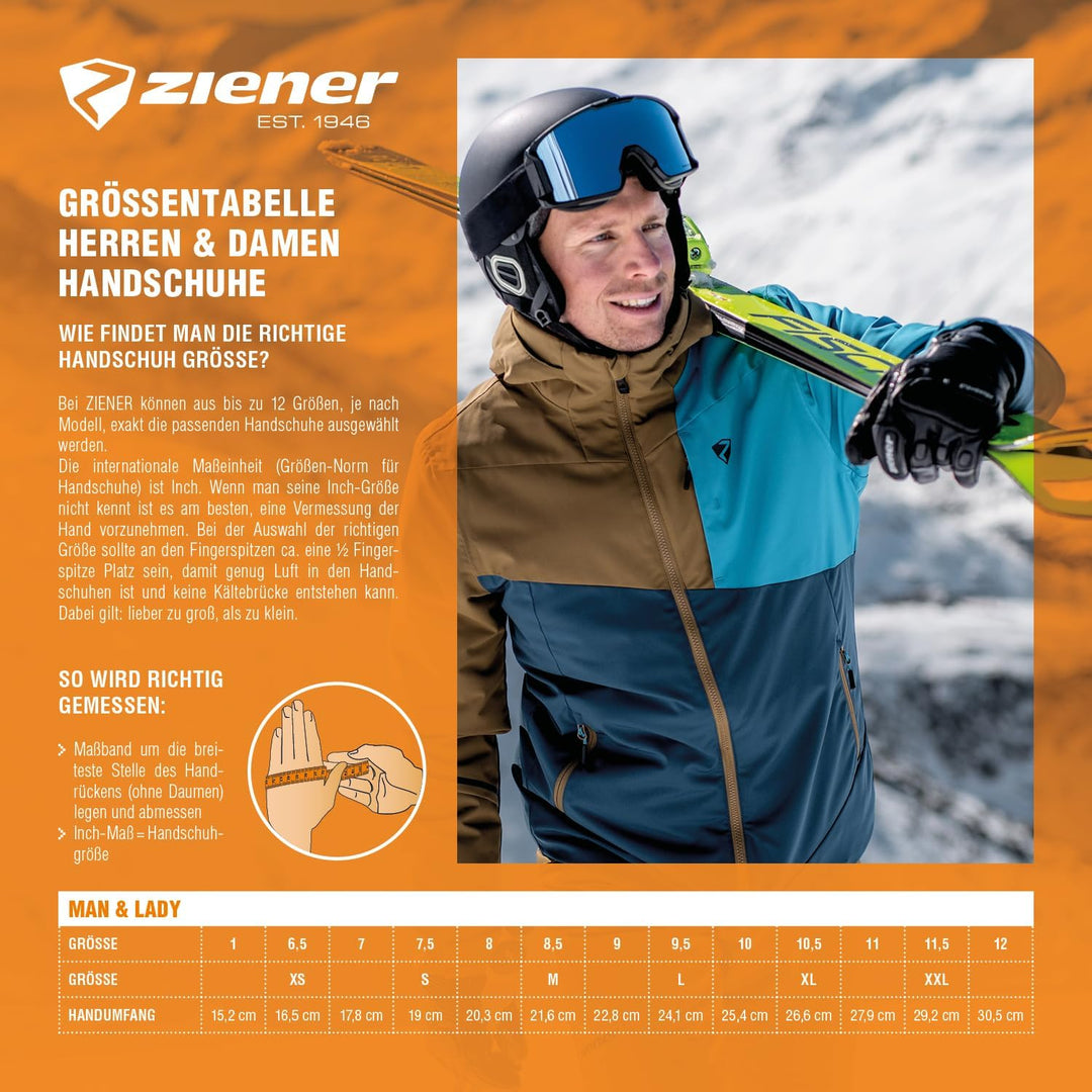 Ziener Herren Gysmo Touch Ski-Tour/Outdoor/Bergsport Handschuhe | ungefüttert, atmungsaktiv 11 Schwa