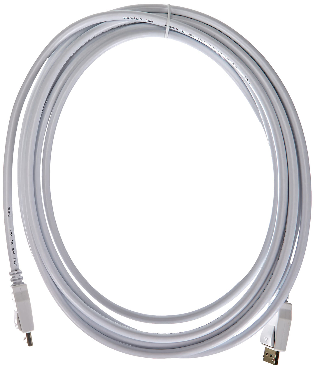 Delock Displayport Kabel DP -> DP St/St 5.00m weiss 4K Single, Single