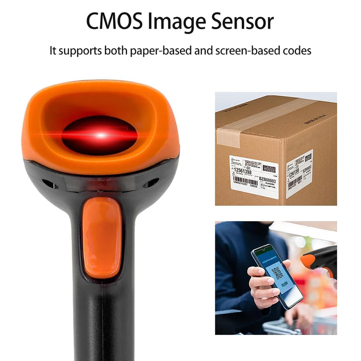 Handheld Barcode Scanner Kabellos 1D 2D QR Code Book Scanner für PC Handbuch Continuous Scanning USB