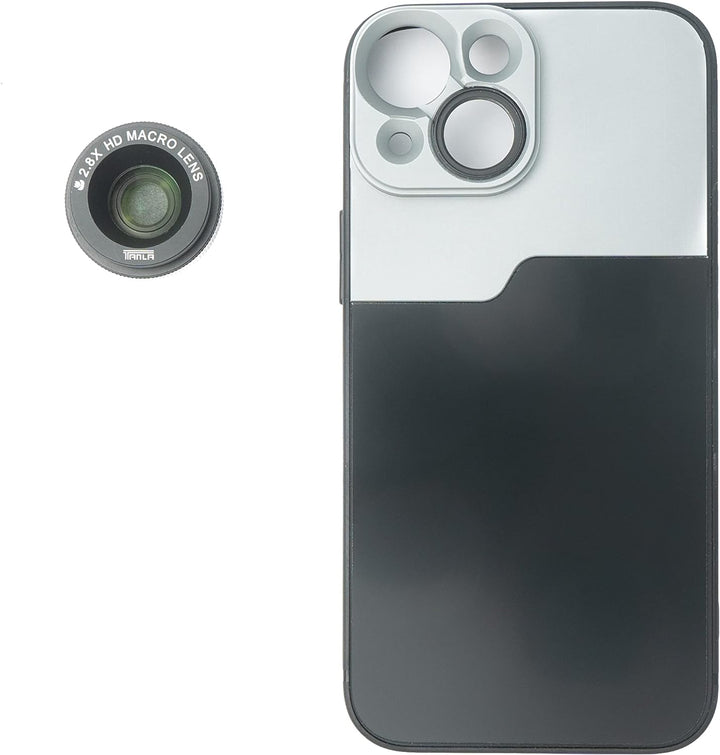 SYSTEM-S Makro Linse 2.8X HD Filter mit Hülle in Schwarz für iPhone 13 Mini