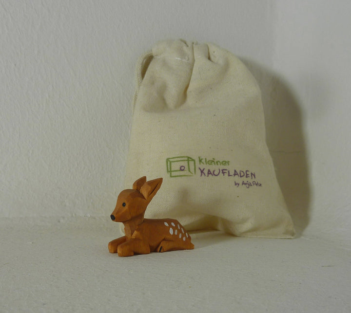 Kitz liegend von Lotte Sievers-Hahn 2,5 cm mit Baumwollbeutel Krippenfigur