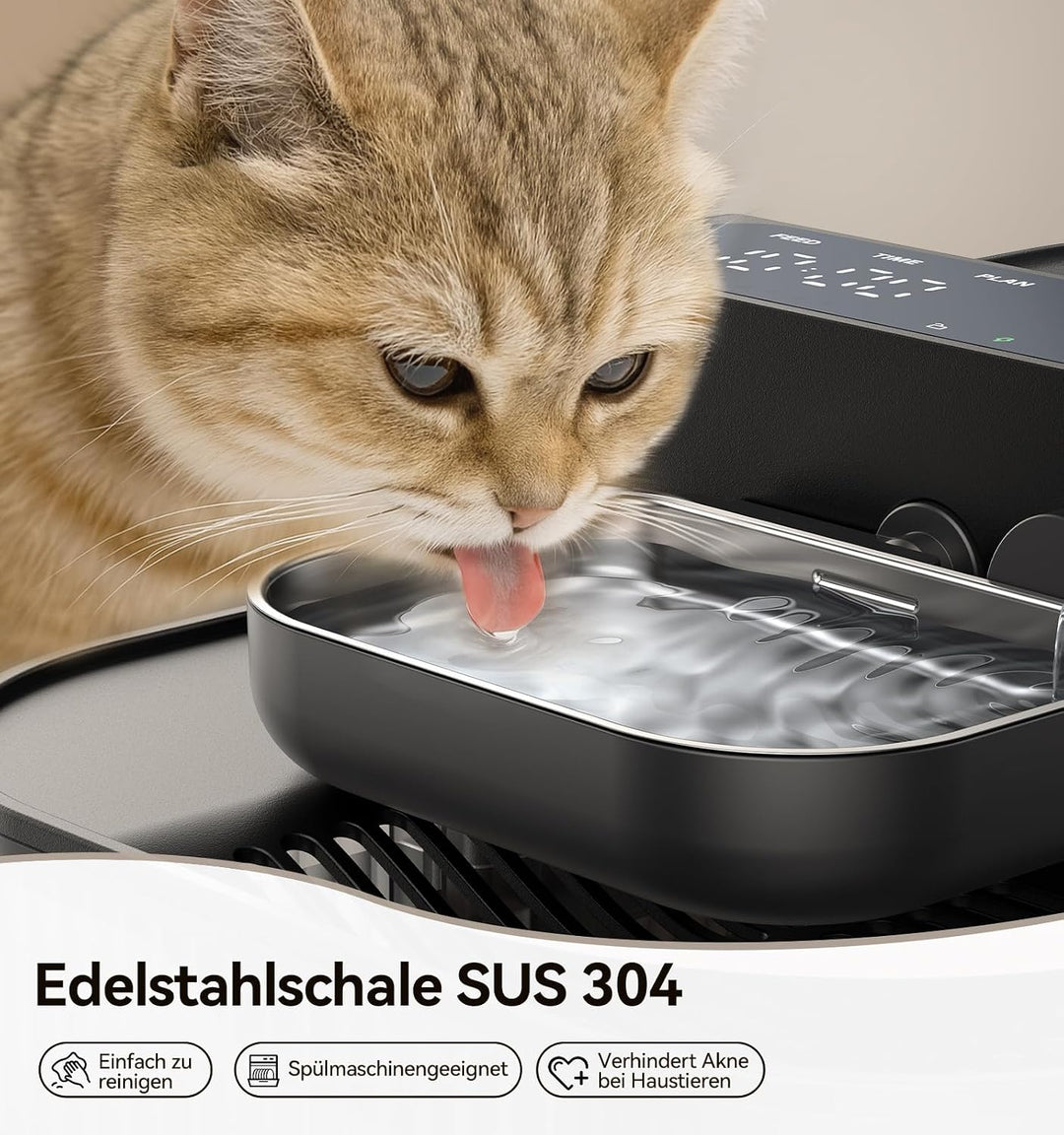 FEELNEEDY Trinkbrunnen für Katze Kabellos ohne Filter mit Akku 3000mAh, 3.5L Katzenbrunnen Kabellos