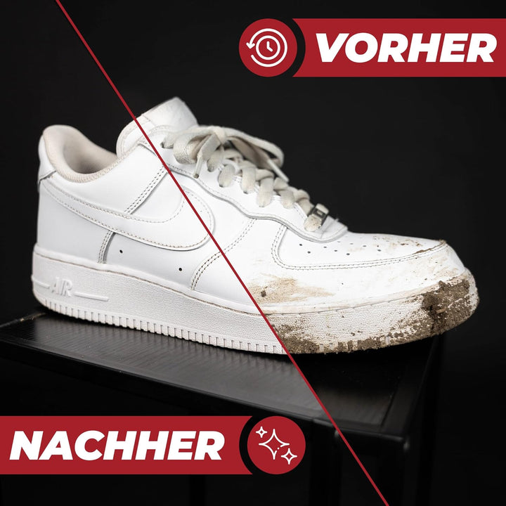 CORIUM, Sneaker Reiniger Set, Effektive Reiniger, Holzbürste &amp; Mikrofasertuch, Set
