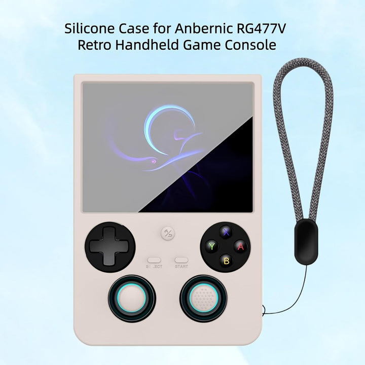 Silikonhülle für Anbernic RG477V Retro-Handheld-Spielkonsole, Silikonhülle mit Umhängeband, staubdic