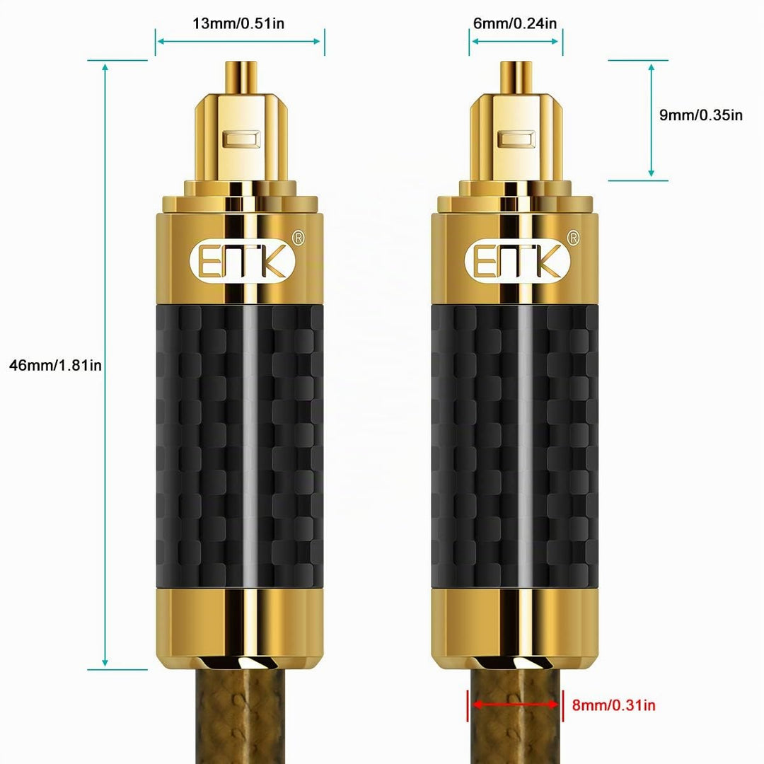 EMK Optisches Kabel Optisches Audiokabel Digital Toslink Kabel Spdif Kabel Kompatibel mit TV, Soundb