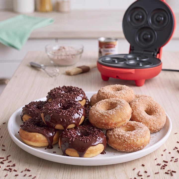 Giles &amp; Posner Funfair Mini-Donutmaker, 3 Donuts, 550 W Einheitsgrösse Red, Einheitsgrösse Red