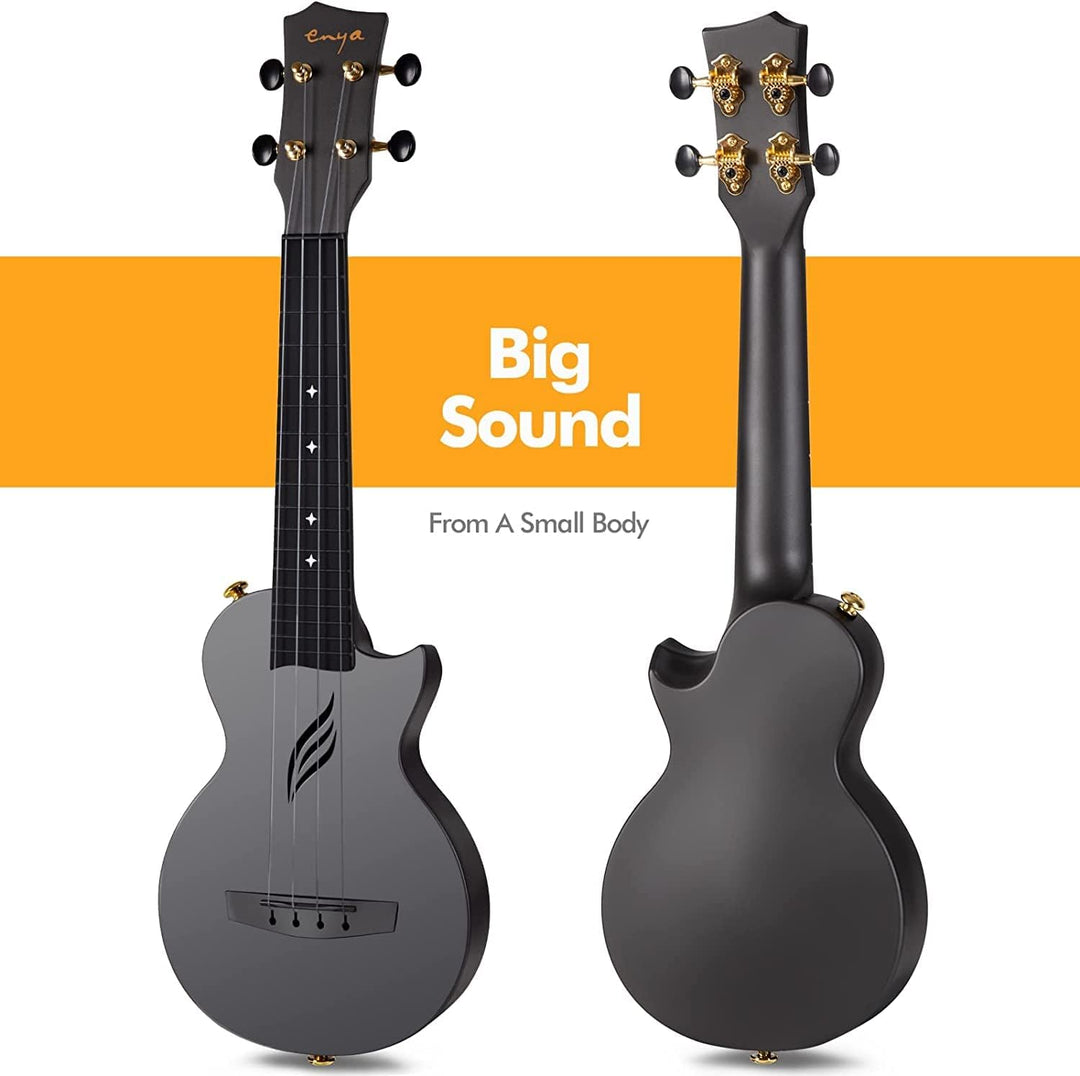 Enya Ukulele Sopran Nova U 21 Zoll Mini Kohlefaser Wasserdicht Ukulele mit Ukulele Anfänger Set Inkl