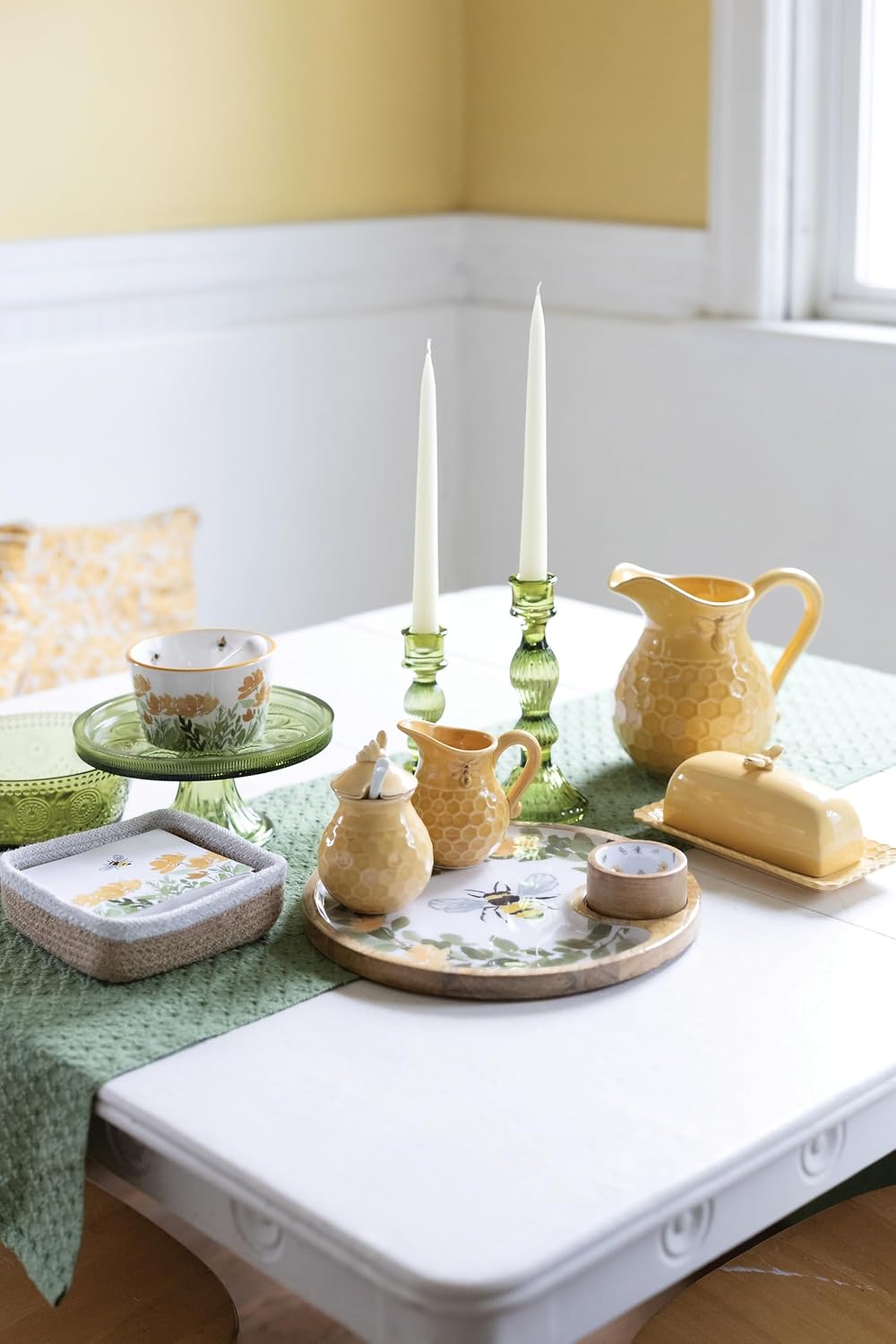 Boston International Geprägte Keramik Creme und Zucker-Set, 2-teilig, Wabenmuster Sahne / Zucker, Sa