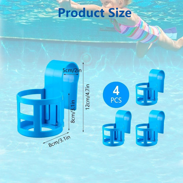 4 Stück Pool Getränkehalter Rund Eckig Poolrand Pool Becherhalter Poolbecherhalter Getränkehalter Po