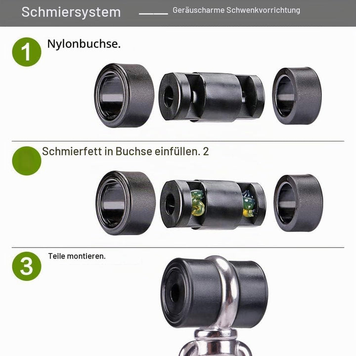 BeneLabel Deckenhaken Schaukel 2 Turnringe Balkenanker mit Silentbuchse Silber-silentbuchse-2er, Sil
