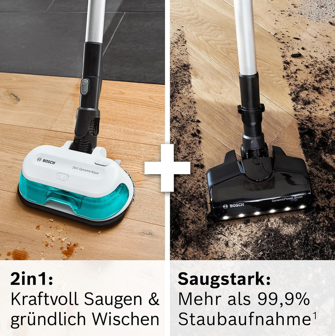 Bosch Akku-Staubsauger Unlimited 7 ProHygienic Aqua BKS71HYG1, kabellos, 2in1 Saugen &amp; Wischen, Knic