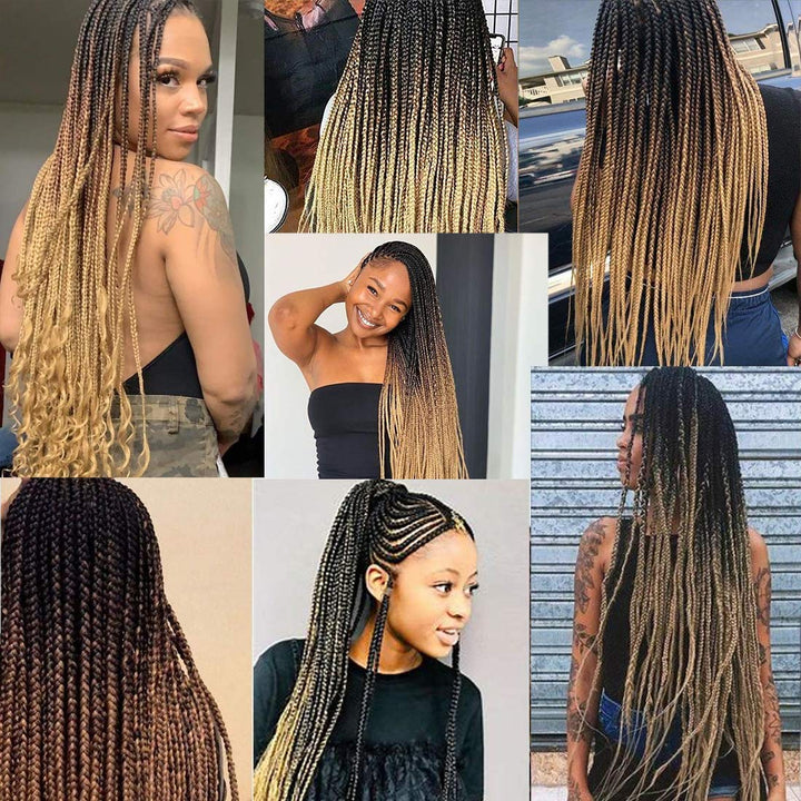 FanYu 3packs Ombre Braiding Hair Extensions Kanekalon Jumbo Braiding Hair Extensions 24 Zoll Braidin
