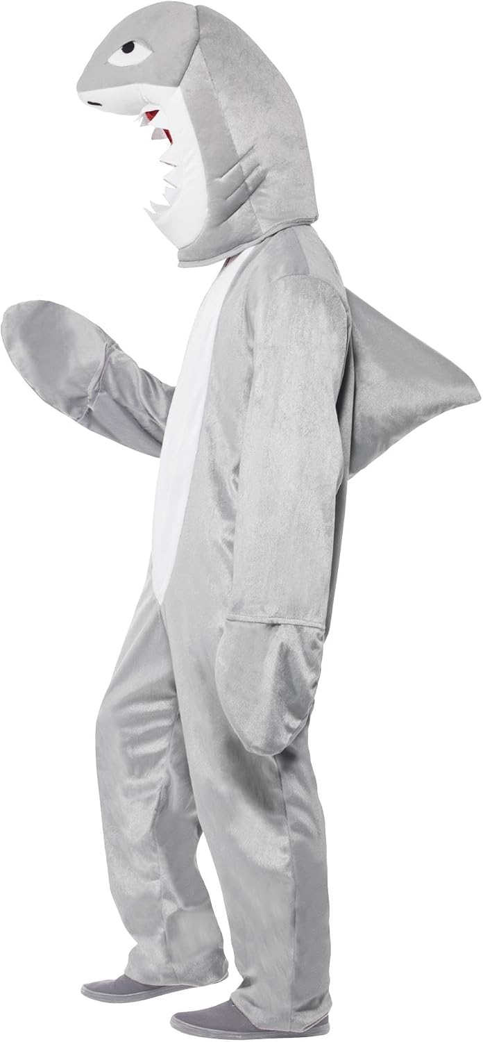 Smiffys, Herren Hai Kostüm, Bodysuit und Kopfteil, One Size, 43815 Einheitsgrösse, Einheitsgrösse