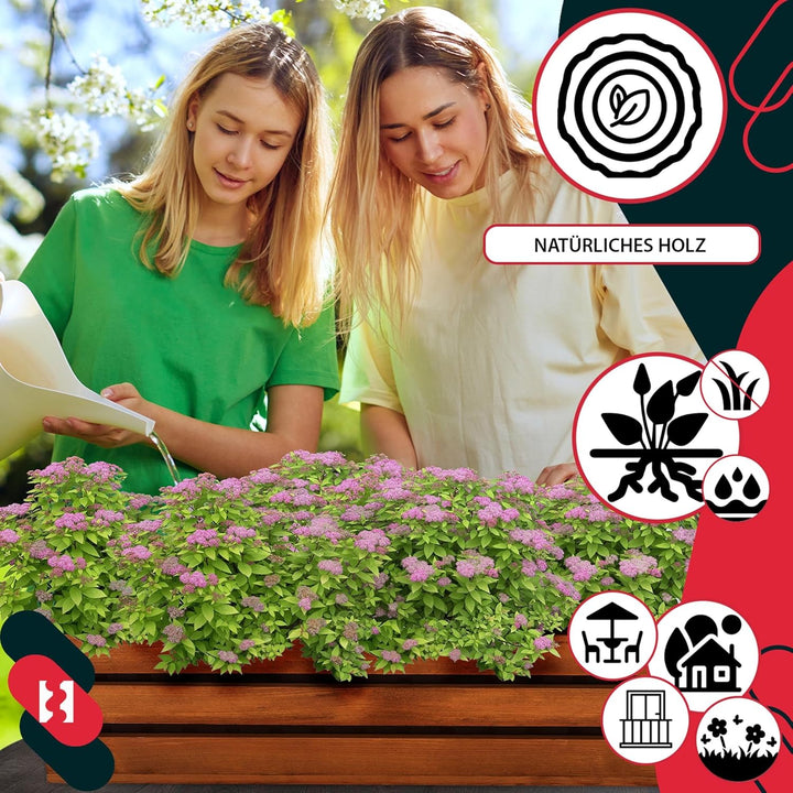 KOTARBAU® Blumenkasten für Balkon, Balkonkasten mit Kunststoffeinsatz 60 x 18 x 15 cm 1 Stück Eiche,