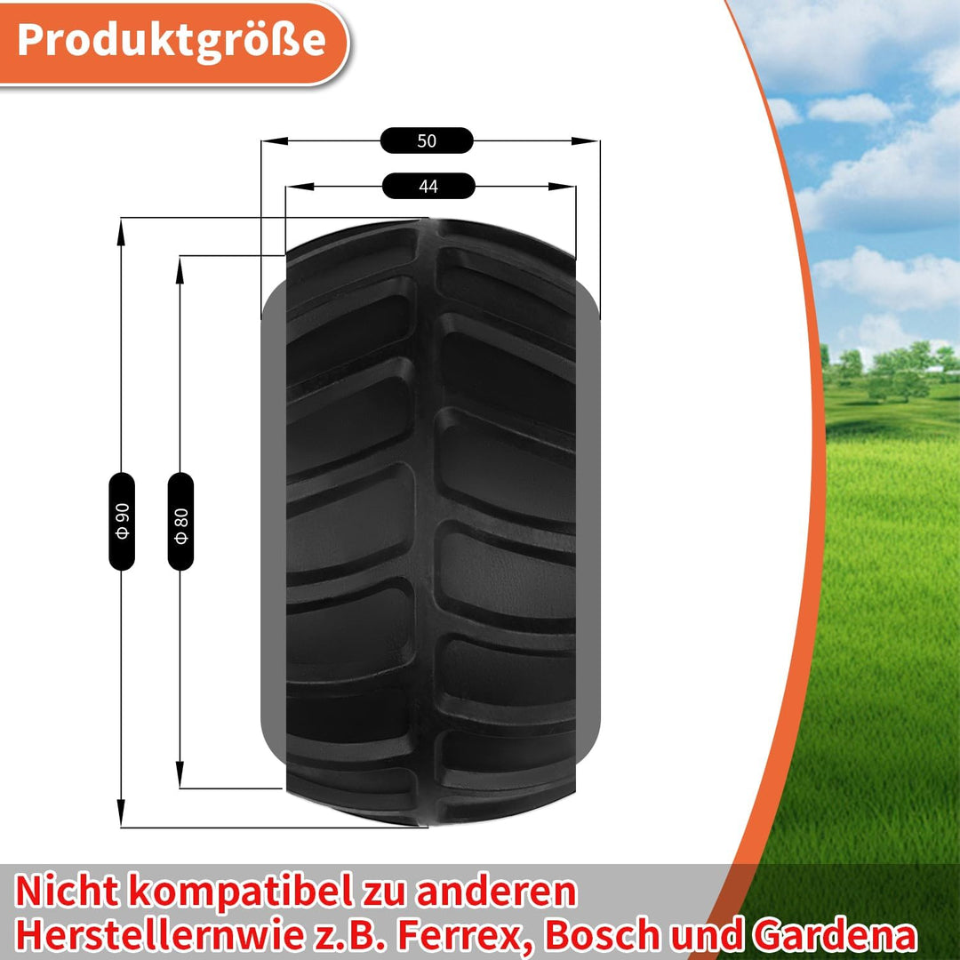 2 Stück Radschutz für Worx Landroid Frontrad Profil Erhöhung Überzug M500 M700 S300 M1000 auch Plus