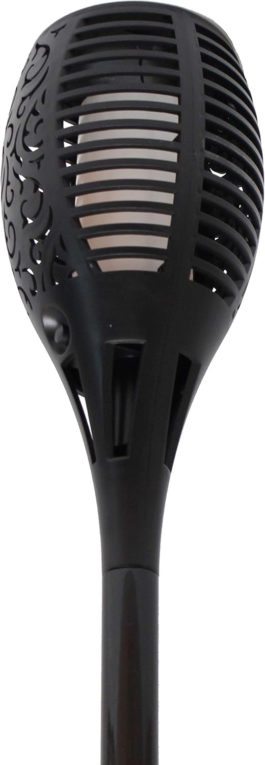 FRANK FLECHTWAREN Solar Gartenstecker Bewegte Flamme, Flammen-Simulation durch 46 LED-Dioden gross c