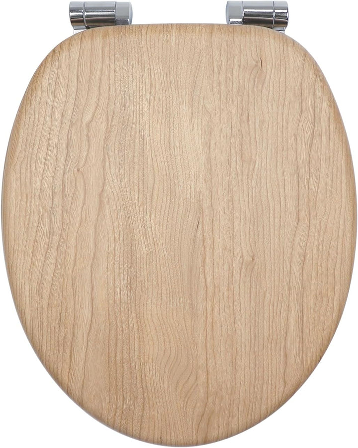 WC Sitz mit Absenkautomatik, hochwertiger Toilettendeckel aus MDF Holz, Einfache Montage Stabiler Kl