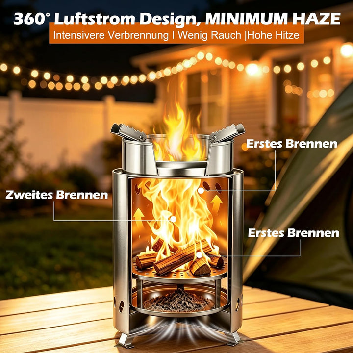 ROTTOGOON Rauchfreier Feuerschale Edelstahl, Tragbare Tischfeuerschale