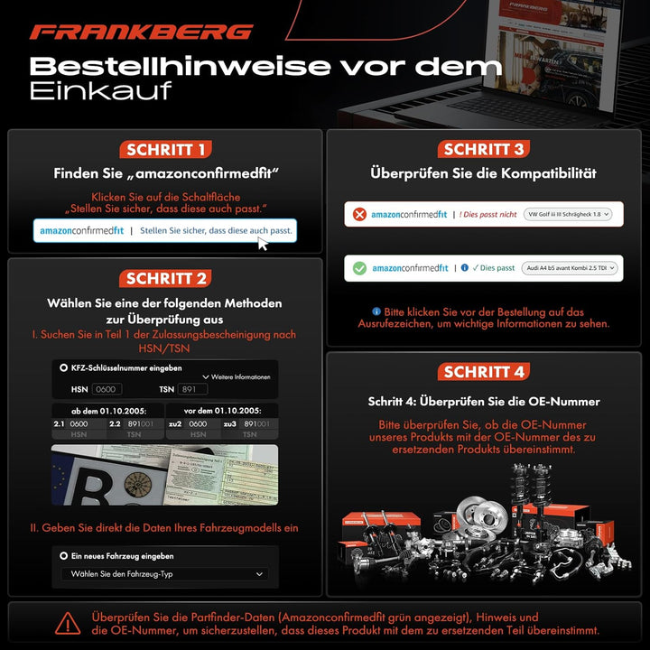 Frankberg 2x Federn Fahrwerksfeder Vorderachse Links Rechts Kompatibel mit A4 8K2 B8 2007-2015 A4 Av