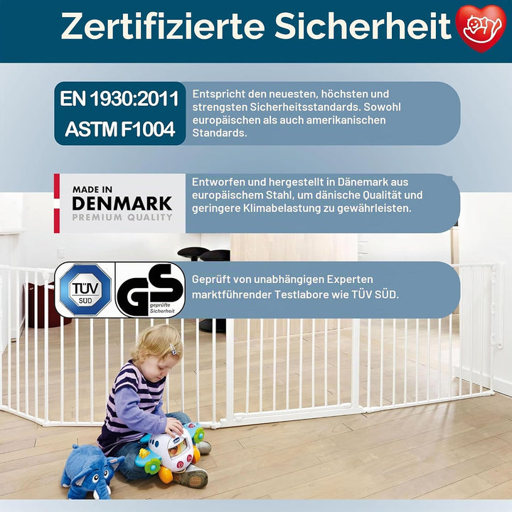 Baby Dan Konfigurationsgitter / Kaminschutzgitter Flex L, 90 - 223 cm - Hergestellt in Dänemark und