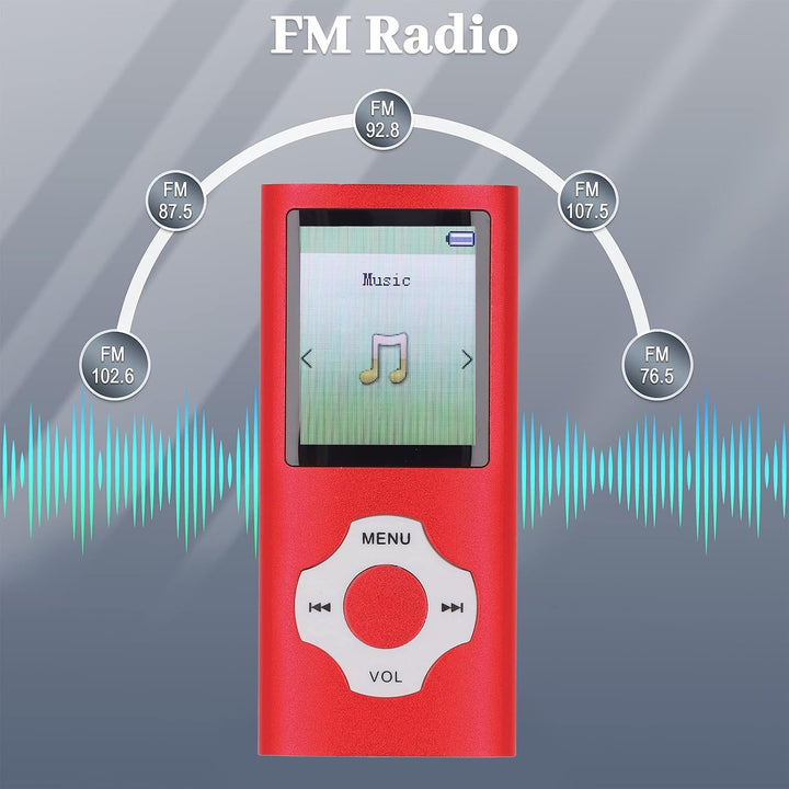 Tragbarer MP3/MP4-Player mit integriertem Lautsprecher, 1,8-Zoll-Display, Sprachaufzeichnung &amp; erwei