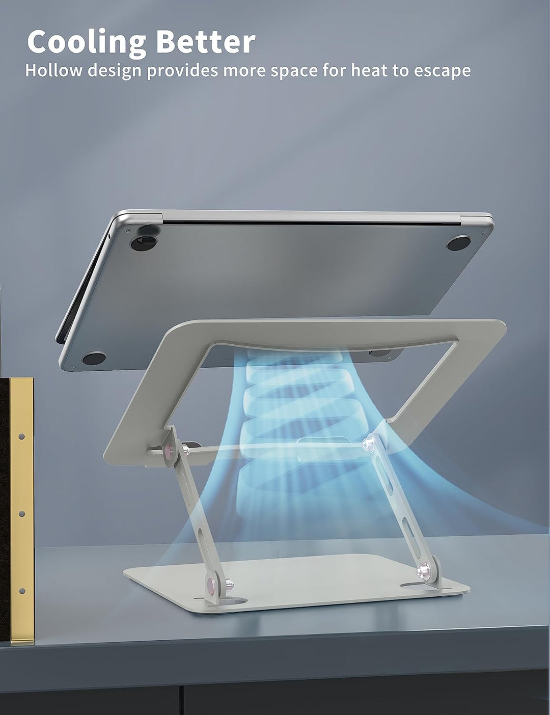 SOUNDANCE Einstellbarer Laptop Ständer, Tragbarer Laptop Riser, Ergonomischer Design Computer Halter