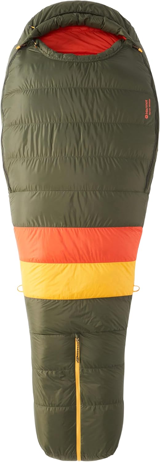 Marmot Never Winter, Down Adult Mummy Sleeping Bag, 650 Duck down Filling, Very Light and warm, 183